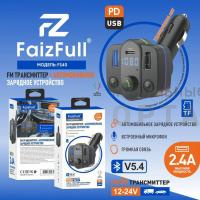 FM модулятор+АЗУ 12-24V FaizFull FS40 2,4A , Bluetooth 5.4+EDR RGB, встроенный микрофон FM модулятор+АЗУ 12-24V FaizFull FS40 2,4A , Bluetooth 5.4+EDR RGB, встроенный микрофон