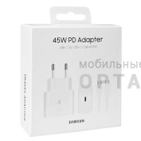 Orig Samsung, СЗУ в комплекте 45W PD Adapter USB-C to USB-C Cable, белый