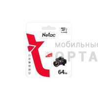 Карта памяти MicroSD  64GB  Netac  P500  Eco  Class 10 UHS-I без адаптера