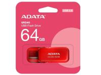 Флешка USB 64Gb ADATA UV240, USB 2.0, пластик, красный