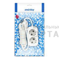 Удлинитель Smartbuy 2 гнезда 2 метра 10А/2,2кВт без заземления ПВС 2х1,0 (SBE-10-2-02-N) (1/50)
