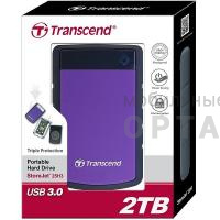 Жесткий диск HDD Transcend  2 TB  H3 фиолетовый, 2.5", USB 3.0