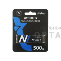 Внутренний SSD  Netac  500GB  NV5000-N, PCIe x4, R/W - 4800/2700 MB/s, (M.2), 2280, TLC 3D NAND